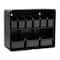 Mind Reader 18" x 7" x 14" Black Two-Tier Countertop Snack Organizer with Removable Bins